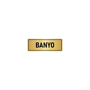 Metal Yönlendirme Levhası, Departman Kapı İsimliği Banyo 5x20 Cm Altın Renk