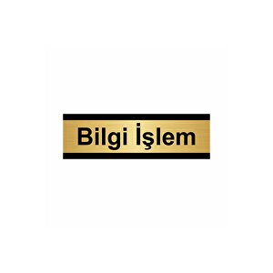 Bilgi İşlem 5x20cm Altın Renk Metal Yönlendirme Levhası