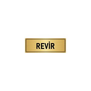 Metal Yönlendirme Levhası, Departman Kapı İsimliği Revir 5x20 Cm Altın Renk