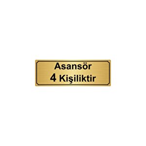 Asansör 4 Ki̇şi̇li̇kti̇ryönlendi̇rme Levhasi 10cmx20cm Altin Renk Metal