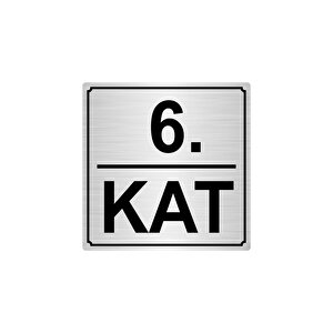 6.kat 15cmx15cm Metal Yönlendi̇rme Levhasi Gümüş Renk Metal