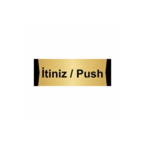İtiniz/push 10x20cm Altın Renk Metal Yönlendirme Levhası