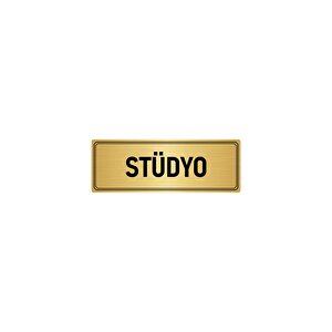 Metal Yönlendirme Levhası, Departman Kapı İsimliği Stüdyo 5x20 Cm Altın Renk