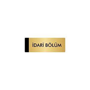 Metal Yönlendirme Levhası, Departman Kapı Isimliği İdari Bölüm 10x20 Cm Altın Renk