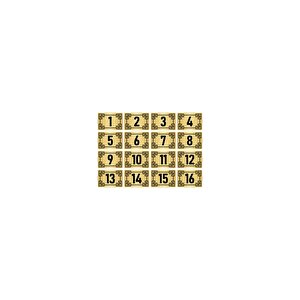 Metal Kapı Masa Dolap Numara Levhası 7x10cm Altın Renk 16 Adet (1…16)