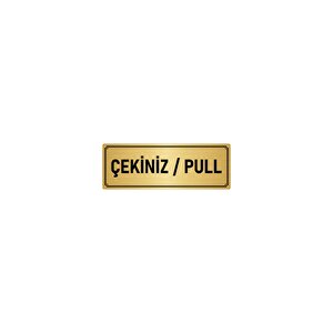 Metal Yönlendirme Levhası, Departman Kapı İsimliği Çekiniz/pull 7x20 Cm Altın Renk