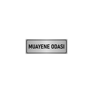 Metal Yönlendirme Levhası, Departman Kapı İsimliği Muayene Odası 7x20 Cm Gümüş Renk
