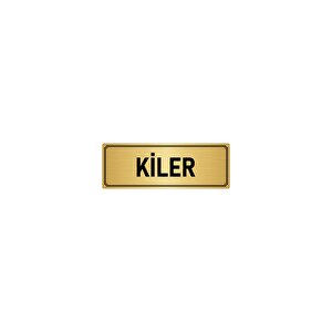 Metal Yönlendirme Levhası, Departman Kapı İsimliği Kiler 5x20 Cm Altın Renk