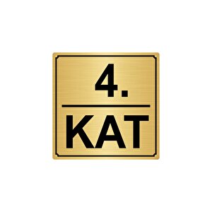 4.kat 20cmx20cm Metal Yönlendi̇rme Levhasi Altin Renk Metal