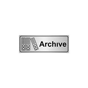 Archive Yönlendi̇rme Levhasi 10cmx20cm Gümüş Renk Metal