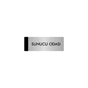 Metal Yönlendirme Levhası, Departman Kapı Isimliği Sunucu Odası 7x20 Cm Gümüş Renk