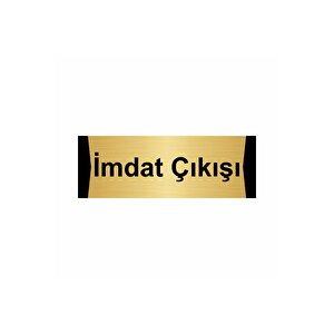 İmdat Çıkışı 5x20cm Altın Renk Metal Yönlendirme Levhası