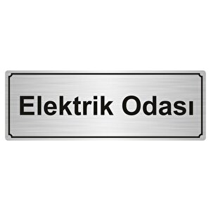 Elektri̇k Odasi Yönlendi̇rme Levhasi 10cmx20cm Gümüş Renk Metal