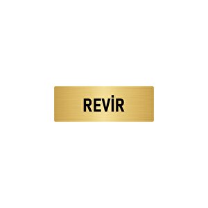 Metal Yönlendirme Levhası, Departman Kapı İsimliği Revir 7x20 Cm Altın Renk