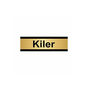 Kiler 10x20cm Altın Renk Metal Yönlendirme Levhası