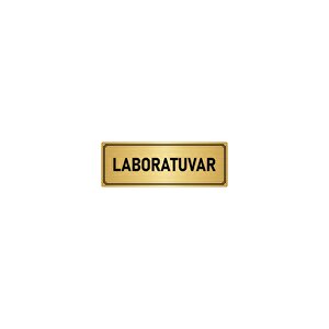 Metal Yönlendirme Levhası, Departman Kapı İsimliği Laboratuvar 5x20 Cm Altın Renk