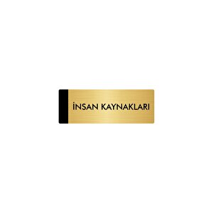 Metal Yönlendirme Levhası, Departman Kapı Isimliği İnsan Kaynakları 5x20 Cm Altın Renk