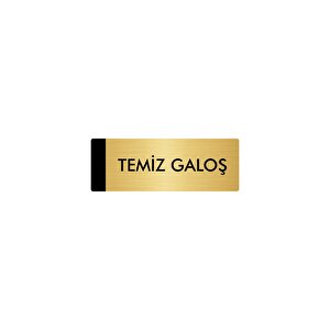 Metal Yönlendirme Levhası, Departman Kapı Isimliği Temiz Galoş 7x20 Cm Altın Renk