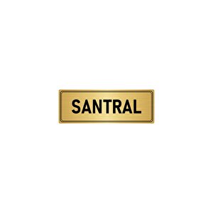 Metal Yönlendirme Levhası, Departman Kapı İsimliği Santral 10x20 Cm Altın Renk