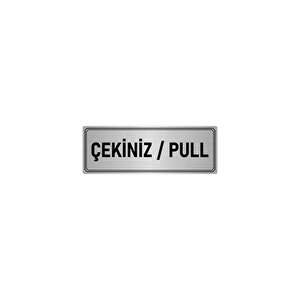 Metal Yönlendirme Levhası, Departman Kapı İsimliği Çekiniz/pull 7x20 Cm Gümüş Renk