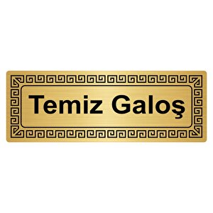 Temiz Galoş 7cmx20cm Metal Yönlendi̇rme Levhasi Altin Renk Metal