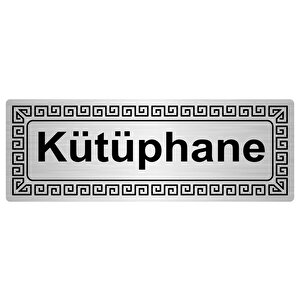 Kütüphane 7cmx20cm Metal Yönlendi̇rme Levhasi Gümüş Renk Metal