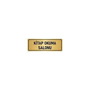 Metal Yönlendirme Levhası, Departman Kapı İsimliği Kitap Okuma Salonu 10x20 Cm Altın Renk