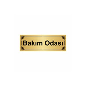 Bakım Odası 7x20cm Altın Renk Metal Yönlendirme Levhası