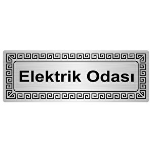 Elektrik Odası  7cmx20cm Metal Yönlendi̇rme Levhasi Gümüş Renk Metal