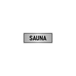 Metal Yönlendirme Levhası, Departman Kapı İsimliği Sauna 7x20 Cm Gümüş Renk