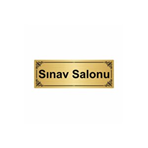 Sınav Salonu 7x20cm Altın Renk Metal Yönlendirme Levhası