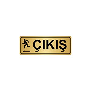 Çikiş Sola  Yönlendi̇rme Levhasi 7cmx20cm Altin Renk Metal