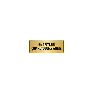 Metal Yönlendirme Levhası, Departman Kapı İsimliği İzmaritleri Çöp 10x20 Cm Altın Renk