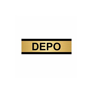 Depo 10x20cm Altın Renk Metal Yönlendirme Levhası