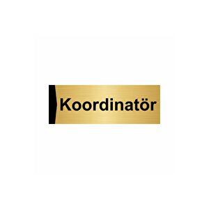 Koordinatör 7x20cm Altın Renk Metal Yönlendirme Levhası