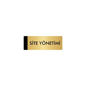 Metal Yönlendirme Levhası, Departman Kapı Isimliği Site Yönetimi 7x20 Cm Altın Renk