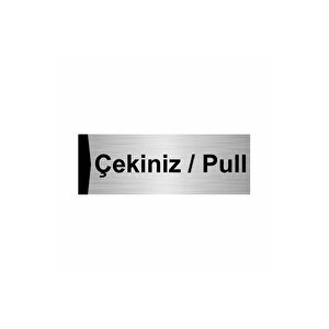Çekiniz/pull 7x20cm Gümüş Renk Metal Yönlendirme Levhası