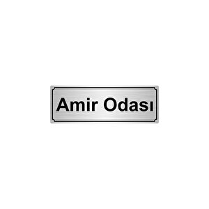 Ami̇r Odasi Yönlendi̇rme Levhasi 10cmx20cm Gümüş Renk Metal