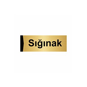 Sığınak 7x20cm Altın Renk Metal Yönlendirme Levhası