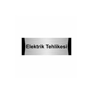 Elektrik Tehlikesi 5x20cm Gümüş Renk Metal Yönlendirme Levhası