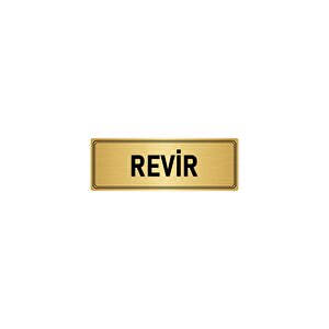 Metal Yönlendirme Levhası, Departman Kapı İsimliği Revir 5x20 Cm Altın Renk