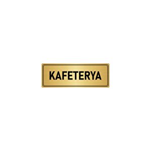 Metal Yönlendirme Levhası, Departman Kapı İsimliği Kafeterya 7x20 Cm Altın Renk
