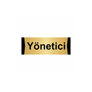 Yönetici 7x20cm Altın Renk Metal Yönlendirme Levhası