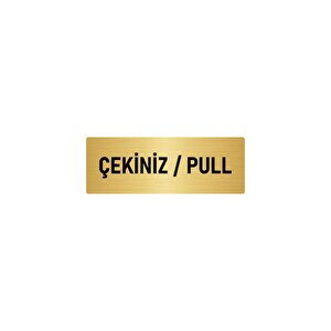 Metal Yönlendirme Levhası, Departman Kapı İsimliği Çekiniz/pull 7x20 Cm Altın Renk