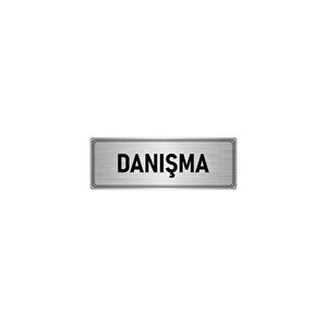 Metal Yönlendirme Levhası, Departman Kapı İsimliği Danışma 10x20 Cm Gümüş Renk