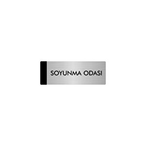 Metal Yönlendirme Levhası, Departman Kapı Isimliği Soyunma Odası 7x20 Cm Gümüş Renk