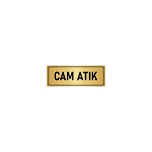 Metal Yönlendirme Levhası, Departman Kapı İsimliği Cam Atık 7x20 Cm Altın Renk