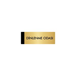 Metal Yönlendirme Levhası, Departman Kapı Isimliği Dinlenme Odası 5x20 Cm Altın Renk