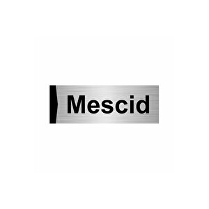 Mescid 10x20cm Gümüş Renk Metal Yönlendirme Levhası