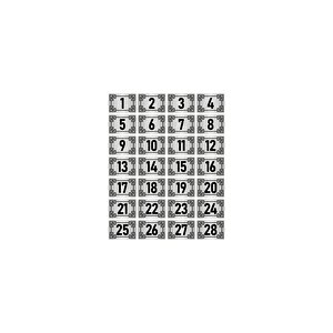 Metal Kapı Masa Dolap Numara Levhası 3,5x5cm Gümüş Renk 28 Adet (1…28)